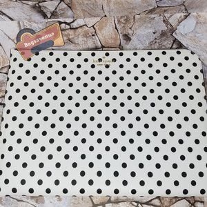 Universal Laptop Sleeve Staci Polka Dot Black White L-zip 15" Laptop Kate Spade